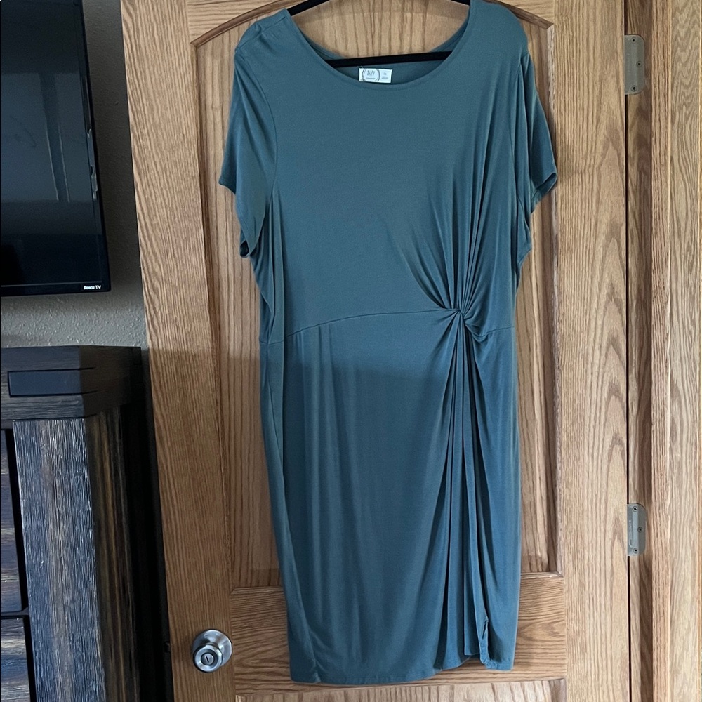 Maurices Teal Midi Dress with Twist Detail